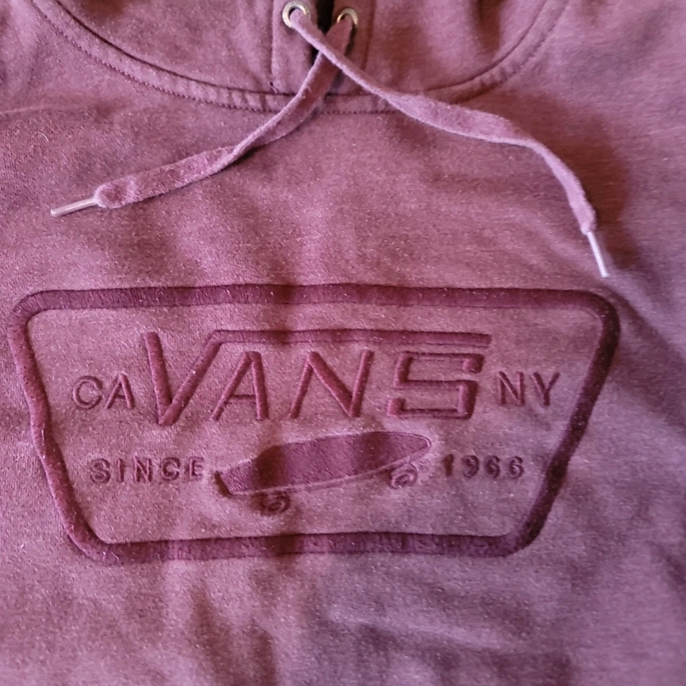 VANS SINCE 1966 SKATEBOARD MARRON HOODIE PULLOVER SWEATER MENS SIZE SMALL